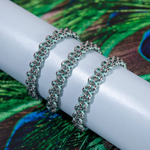 Liens de paon | Bracelet Mini Kismet | Sarcelle x Argent